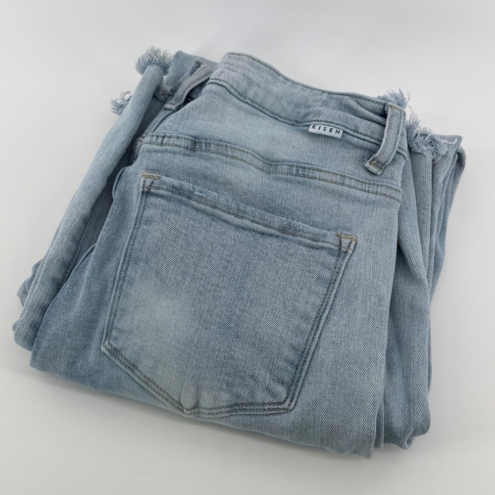 Freckled Poppy x Risen Jeans Light Wash Distressed Wide Leg FP_RDP5312 13/31